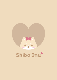 柴犬2リボン[イエロー]