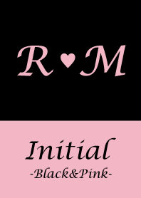 Initial "R&M" -Black&Pink-