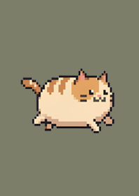 Round Pixel Cat | Dusty Khaki#4