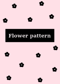 flower pattern#pink black