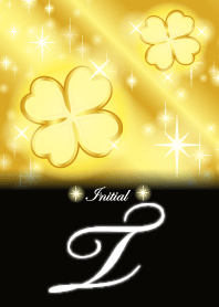 Tイニシャル 金運UP!ゴールドクローバー