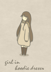 Theme of girl in hoodie dress