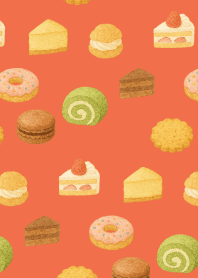 sweet treats on red & yellow