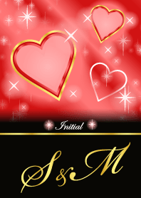 S&Mイニシャル 恋愛運UP!赤×ハート