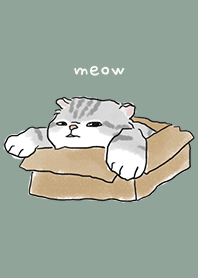 neko drawing3 / dusty green