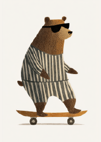 夢遊滑板熊：咖啡是我的能量補給