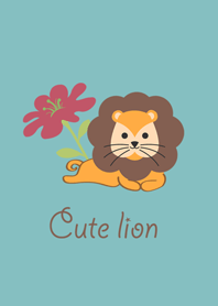 Cute flowers and lion