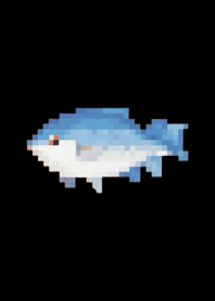 Fish Pixel Art Theme  BW 05