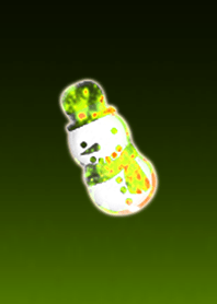 A quiet night snowman light green