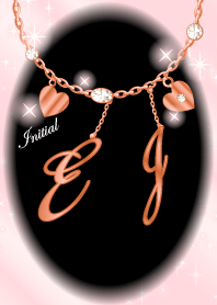 【E&J】イニシャル運気UP!ピンクゴールド