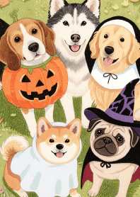 Kawaii Dog Gang in Halloween (JP)
