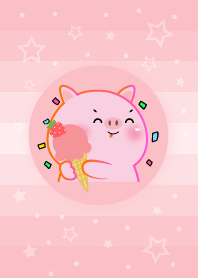 Simple Pig Pig Love Pink Theme