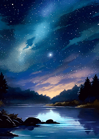 Beautiful starry night view#1026