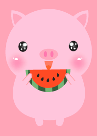 Lovely Pink Pig & Watermelon Theme(jp)