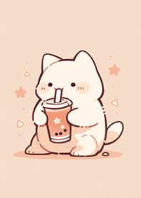 a cat drinking bubble tea 3