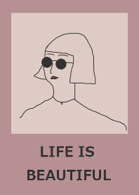 LIFE IS BEAUTIFUL =black pinkbeige=