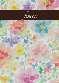 Pastel flowers on brown