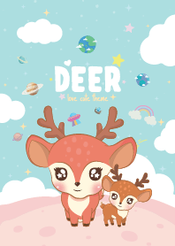 Deer Fat Kawaii Blue