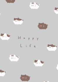 Chubby Cat / gray beige.