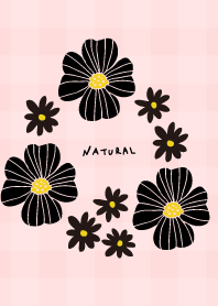 2 types of flowers check black30 Japan