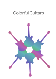 カラフルなセミアコースティックギター