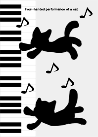 Four-handed performance of a cat