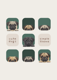 DOGS - Pug - FOREST GREEN
