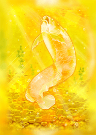 Gold arowana collecting great fortune