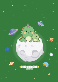 Dino Unicorn Night Space Soft Green