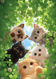 Cute Cat Gang in Clover Leaf