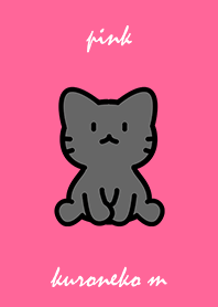 sitting black cat M pink.
