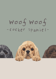 Woof Woof - Cocker Spaniel - GREEN GRAY