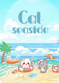 cat gang on the beach