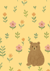 Nordic Bear01 on brown & yellow