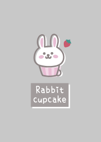 Rabbit cupcake.Strawberry.gray