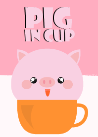 Cute pig in Cup Theme