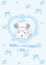 Ribbon and puppy ( blue )