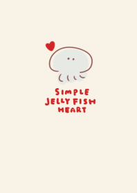 simple heart jellyfish beige.