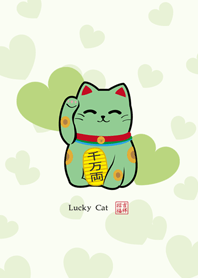 綠色健康平安招財貓