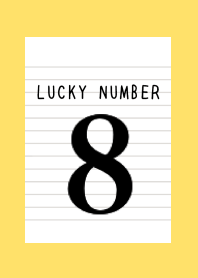 LUCKY NUMBER 8 NOTEBOOK/YELLOW