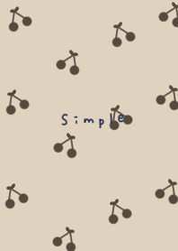 Beige and brown with a cherry pattern.