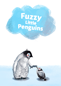 Fuzzy little penguins (hand-drawn style)