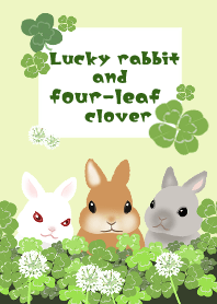 Lucky rabbit and four-leaf clover