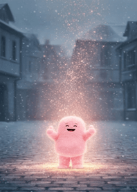 雪降る街の小さな光