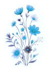 森林系花朵集(藍色)