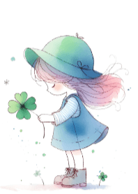 Cute Girl and a Clover V.60