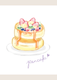 딸기 팬케이크 / 베이지 : 수채화*