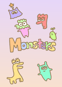 パステルモンスターカラフルゆるかわ癒し色