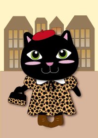 Fashionable black cat Theme.