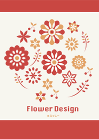 Flower Design-warm red-@Fusshi